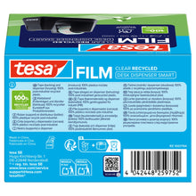 tesa DESK DISPENSER SMART RECYCLED: Επιτραπέζιος αποσυσκευαστής με ταινία tesafilm CLEAR RECYCLED, διαφανής
