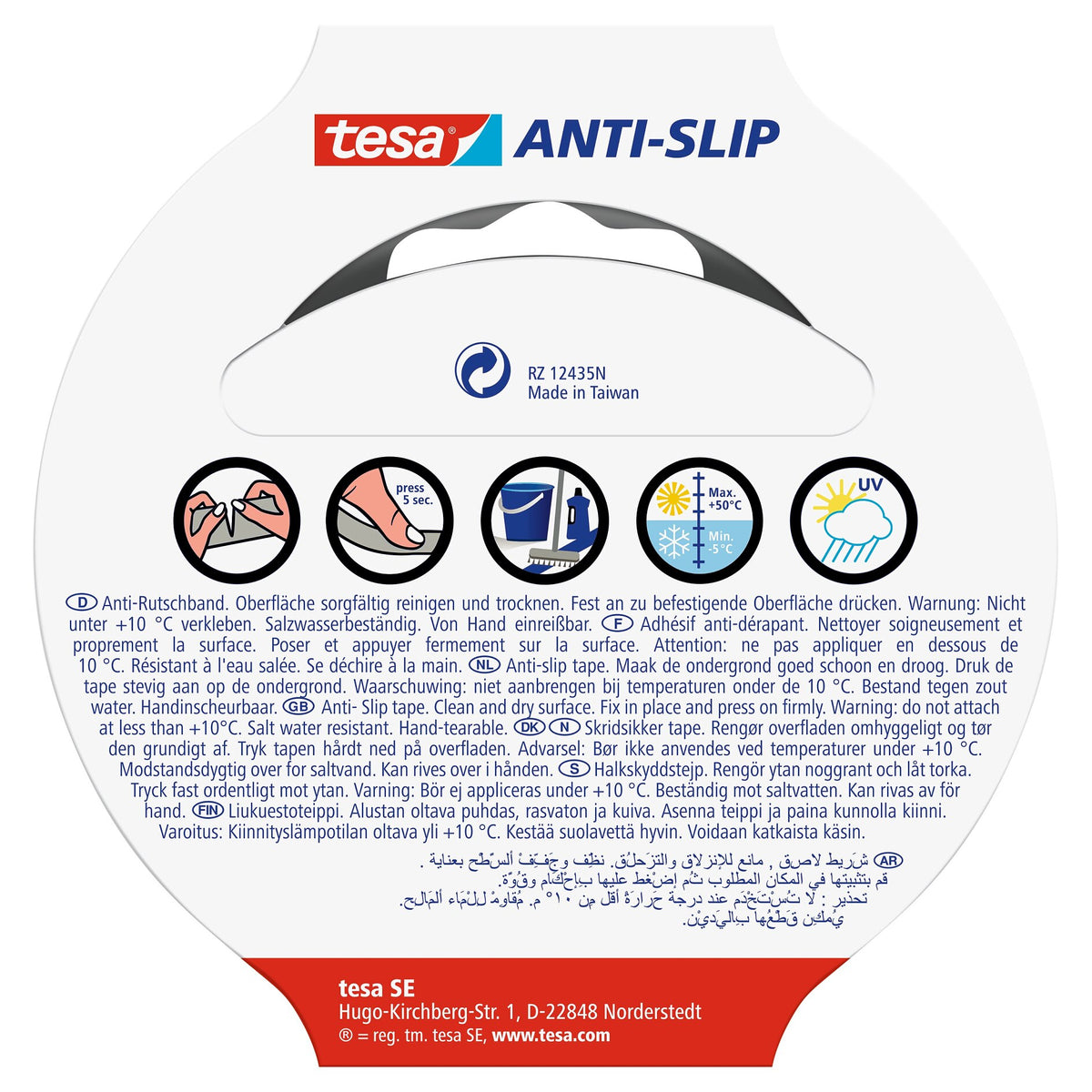 tesa Anti-Rutschband schwarz, 5 m x 50 mm