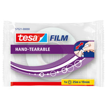 tesafilm, που σκίζεται με το χέρι, διαφανές, 25 m x 19 mm