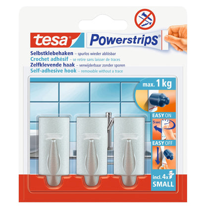 tesa Powerstrips Haken Small Trend mattchrom