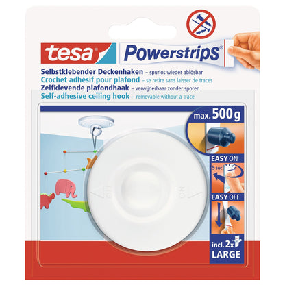 tesa Powerstrips Deckenhaken, weiß