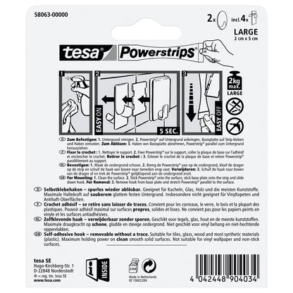 tesa Powerstrips Haken Large OVAL matt-chrom