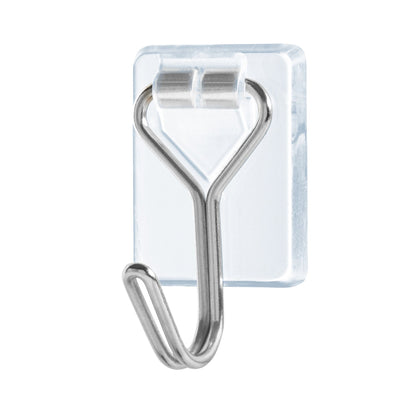 tesa Powerstrips Selbstklebende Haken mit abnehmbaren Drahthaken, transparent