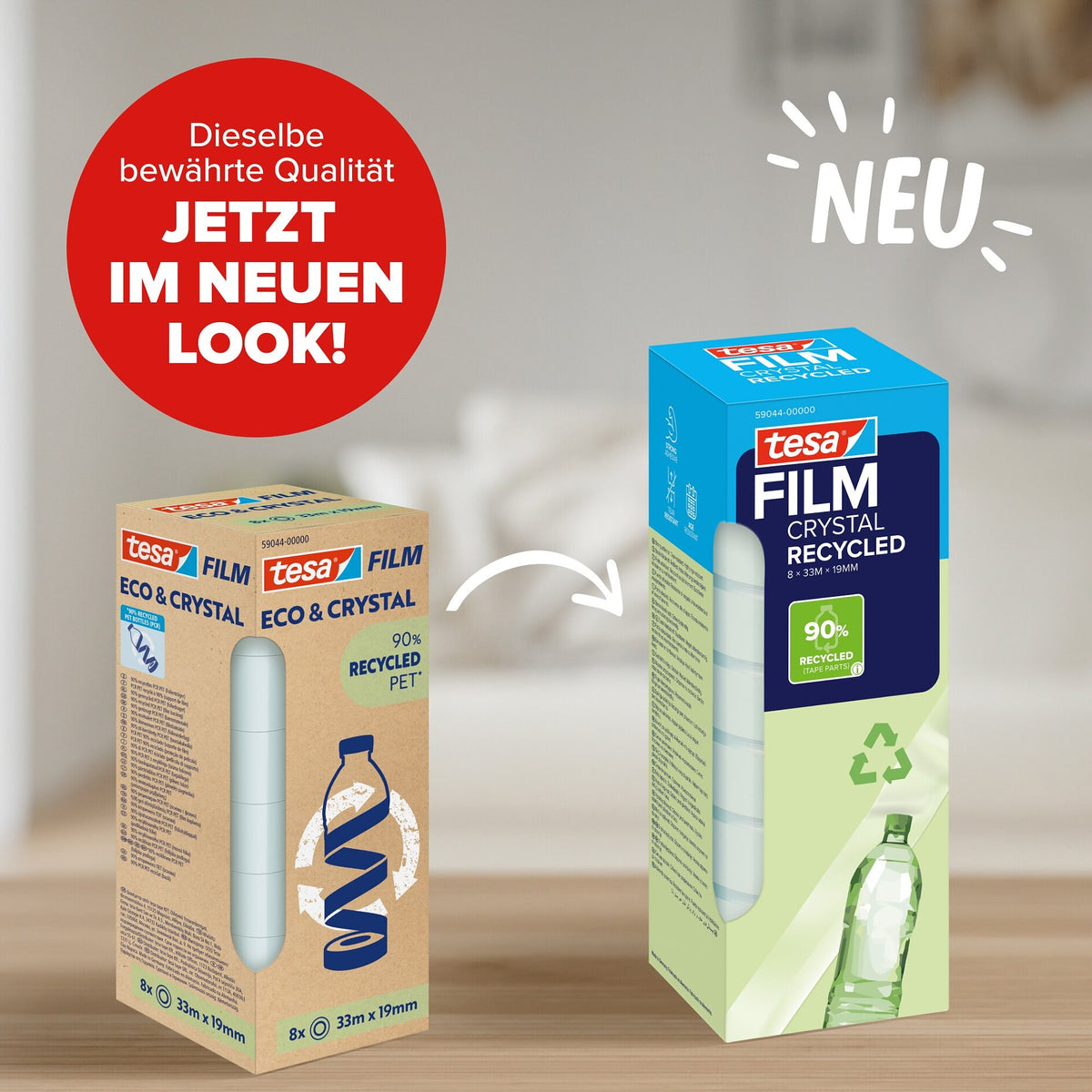 tesafilm CRYSTAL RECYCLED, transparent – Produktmerkmale