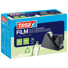 tesa DESK DISPENSER ECONOMY RECYCLED: Επιτραπέζιος αποτυλιχτής με ταινία tesafilm CRYSTAL RECYCLED, διαφανής