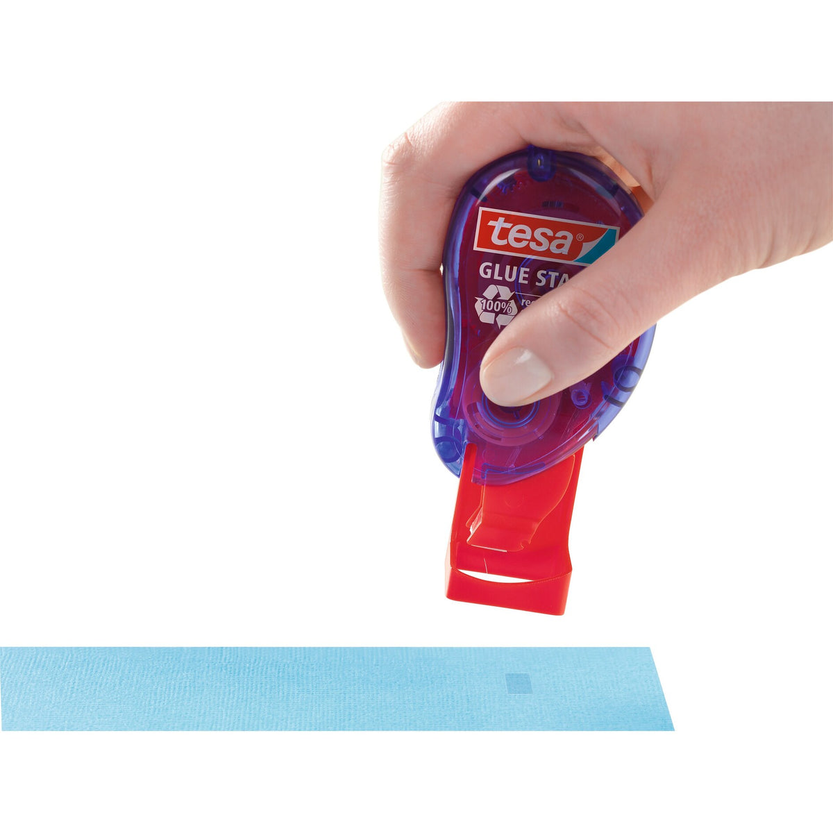 tesa Klebestempel ecoLogo, transparent – Anwendung
