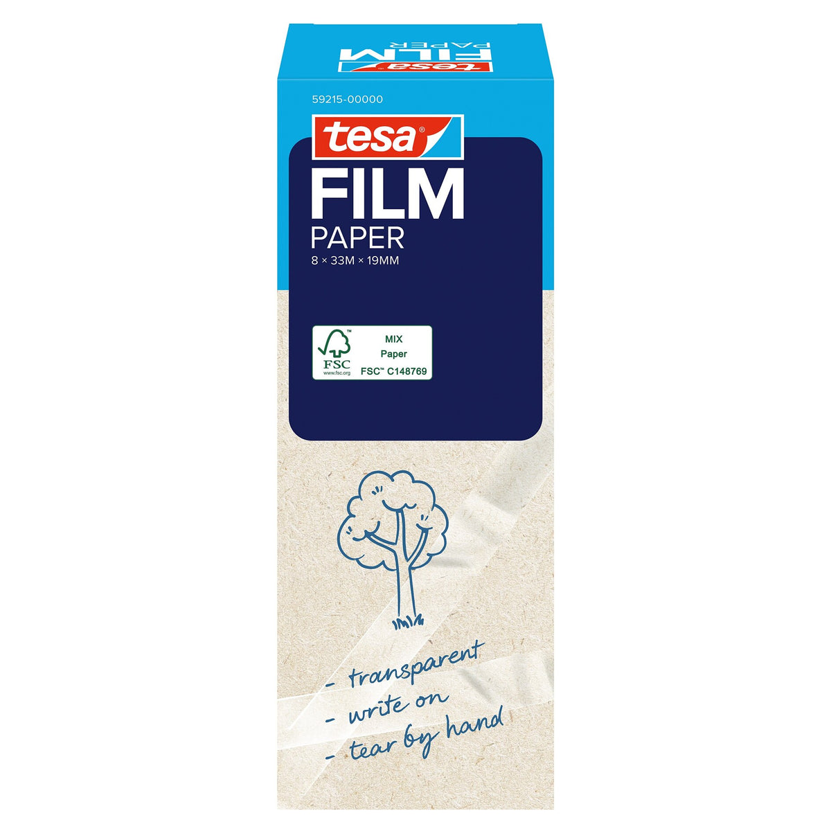 tesafilm PAPER, transparent 33 m x 19 mm