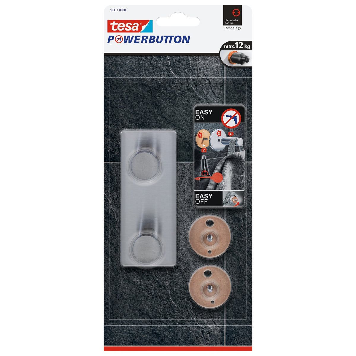 tesa Powerbutton Classic με διπλό άγκιστρο