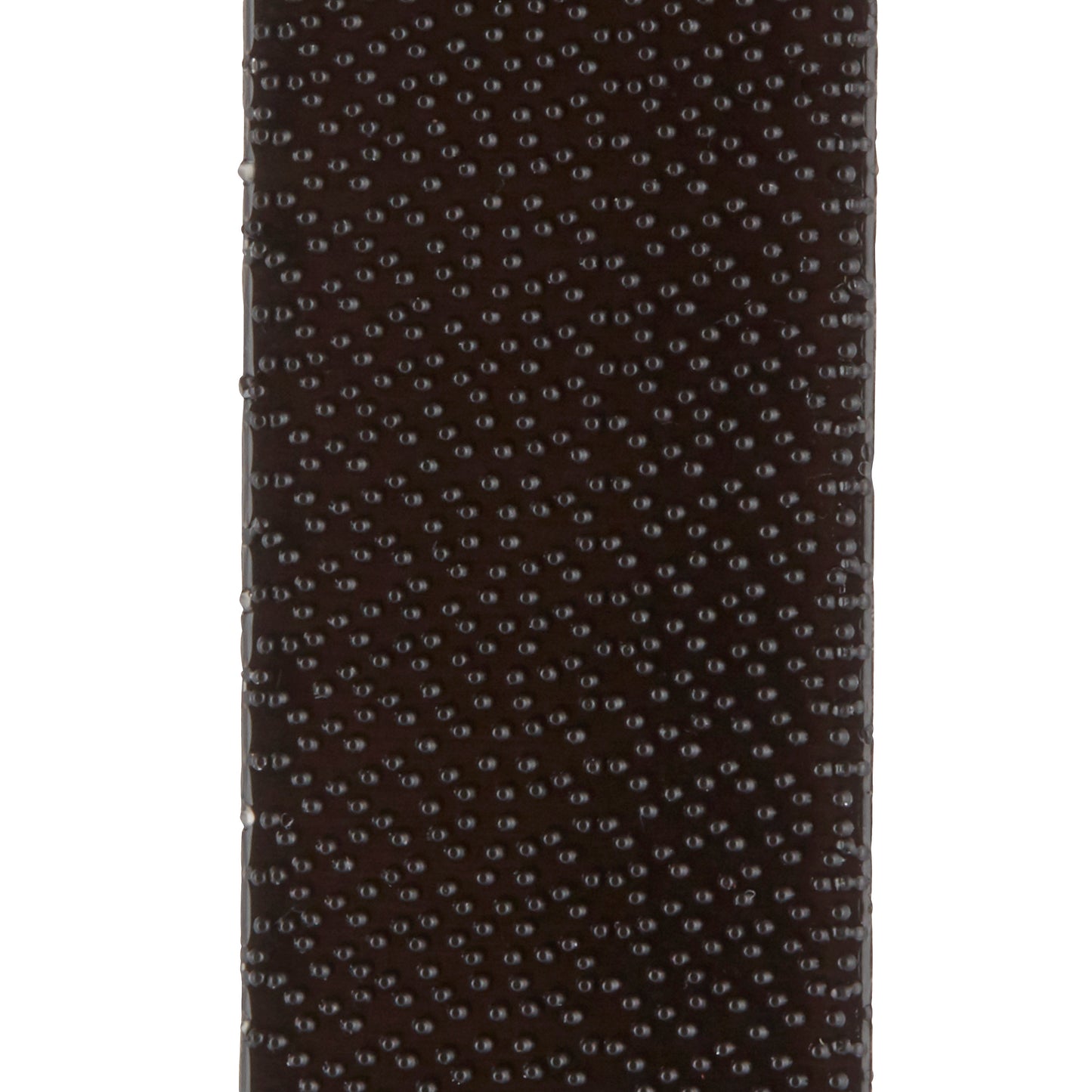 Eine Nahaufnahme eines schwarzen Command™ Bilder-Montagestreifens 17206BLK (Größe L, 4 Sets, 7,2 kg) von 3M Deutschland GmbH zeigt sein strukturiertes Punktmuster. Ideal für die Montage von Bildern ohne Bohren.