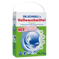 Eine 6,4 kg-Packung DR.SCHNELL GmbH & Co. KGaA's DR.SCHNELL'S VOLLWASCHMITTEL Waschmittel mit Griff, in grün-weißer Verpackung mit blauen Akzenten, geeignet für 30°C bis 95°C professionelle Reinigung.