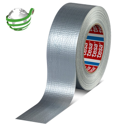 tesa 60462 Duct Tape mit recyceltem Träger silber-grau, 50 m x 50 mm