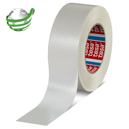 tesa 60462 Duct Tape mit recyceltem Träger weiß, 50 m x 50 mm