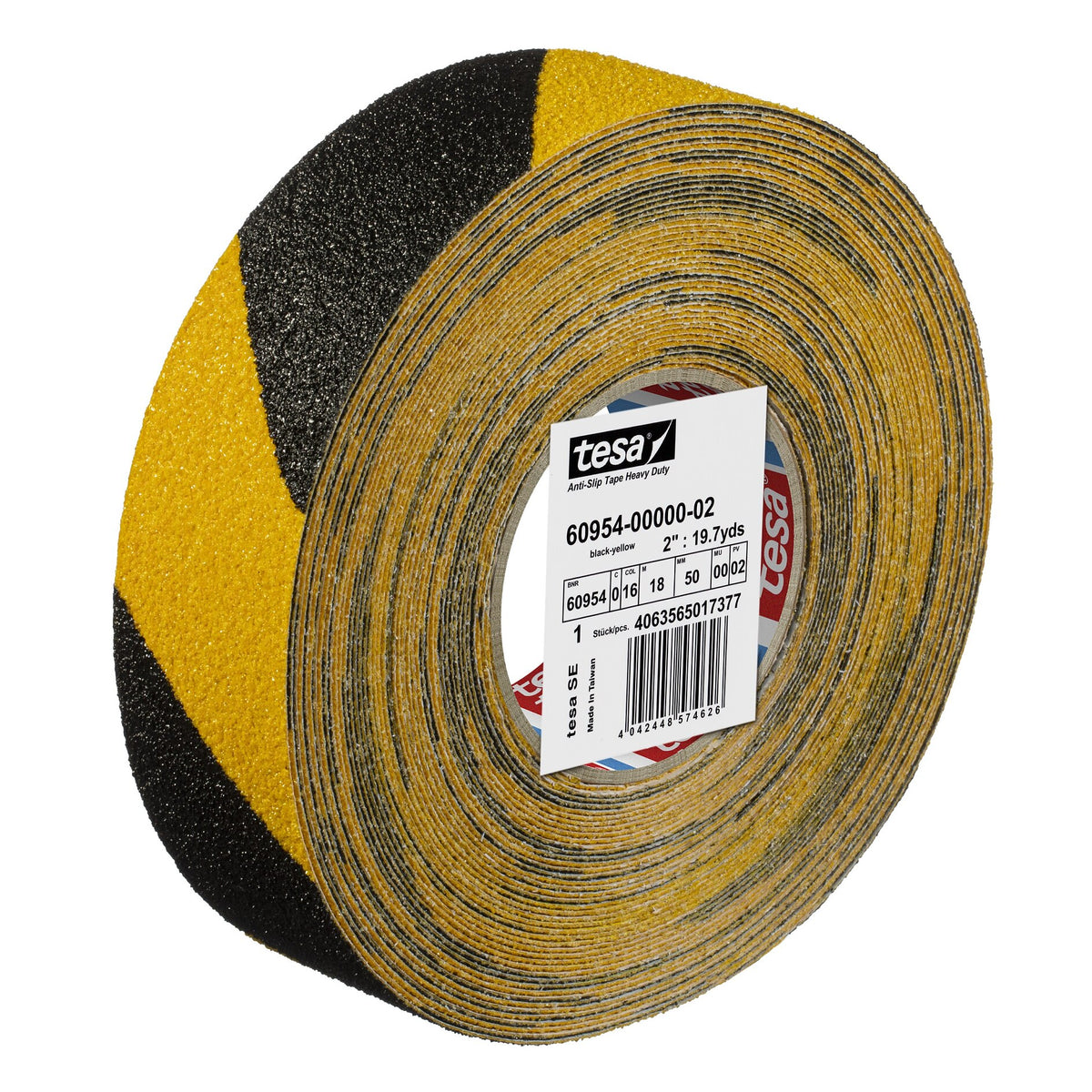 tesa 60954 Anti-Rutschband extra stark, 18 m x 50 mm schwarz-gelb