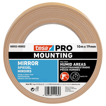 tesa PRO 66952 Mounting Spiegel, weiß 10 m x 19 mm