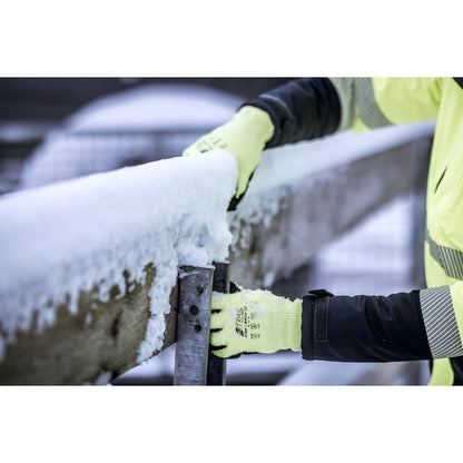 NITRAS TAEKI WINTER CUT, γάντια προστασίας κοπής, νέον κίτρινο / μαύρο