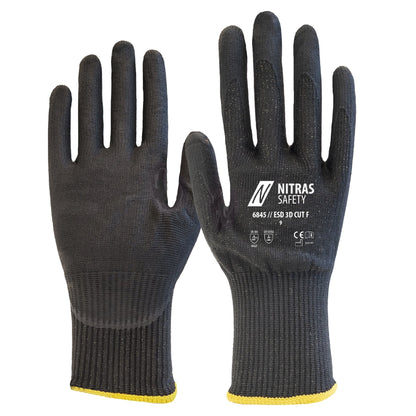 NITRAS ESD 3D CUT F, γάντια προστασίας κοπής, μαύρο
