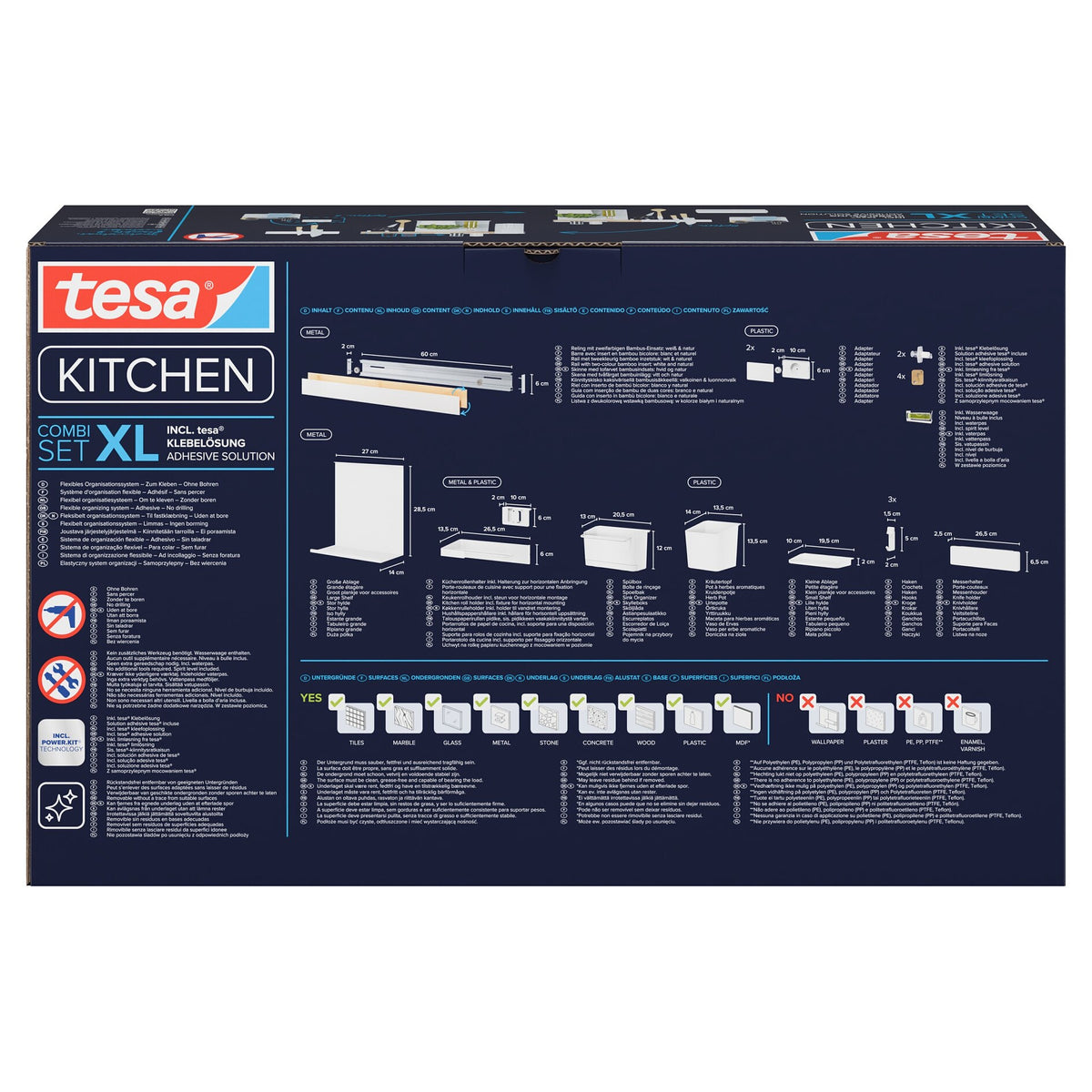 tesa Küchenorganizer Kombi Set XL