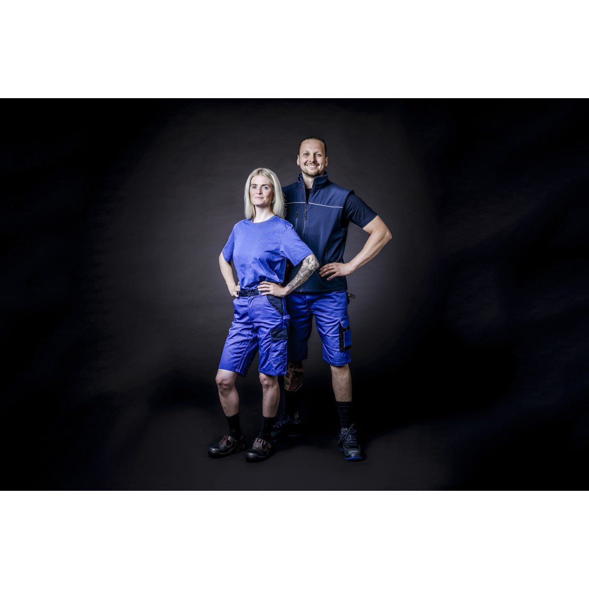 NITRAS MOTION TEX PRO FX, παντελόνι εργασίας, κοντό, royal blue / μαύρο