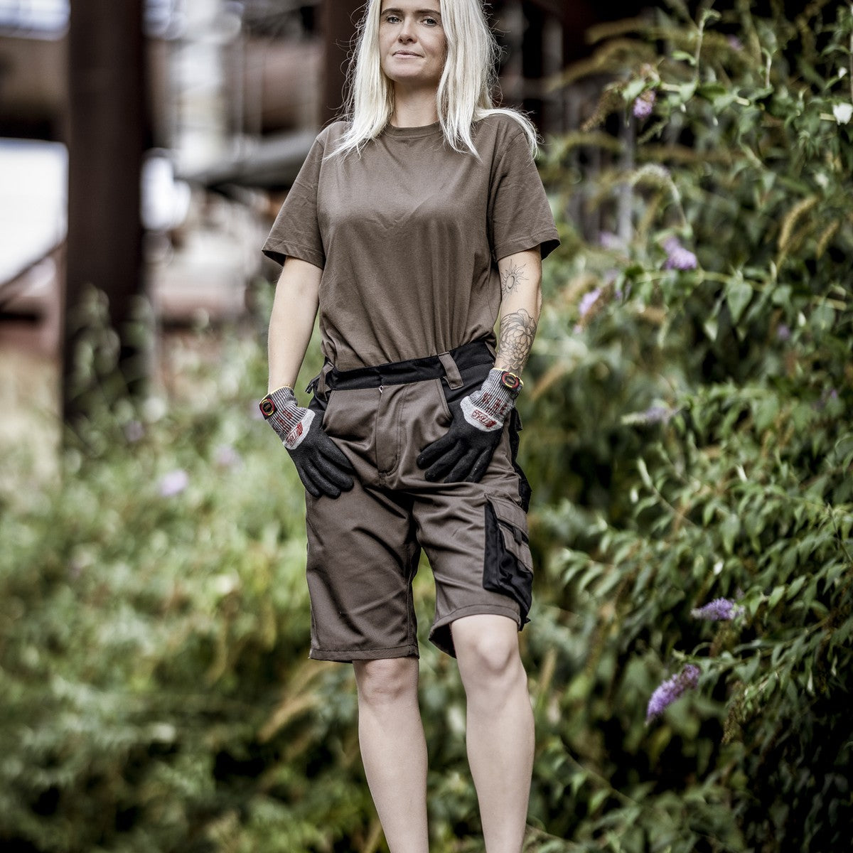 NITRAS MOTION TEX PLUS, παντελόνι εργασίας, κοντό, καφέ / μαύρο