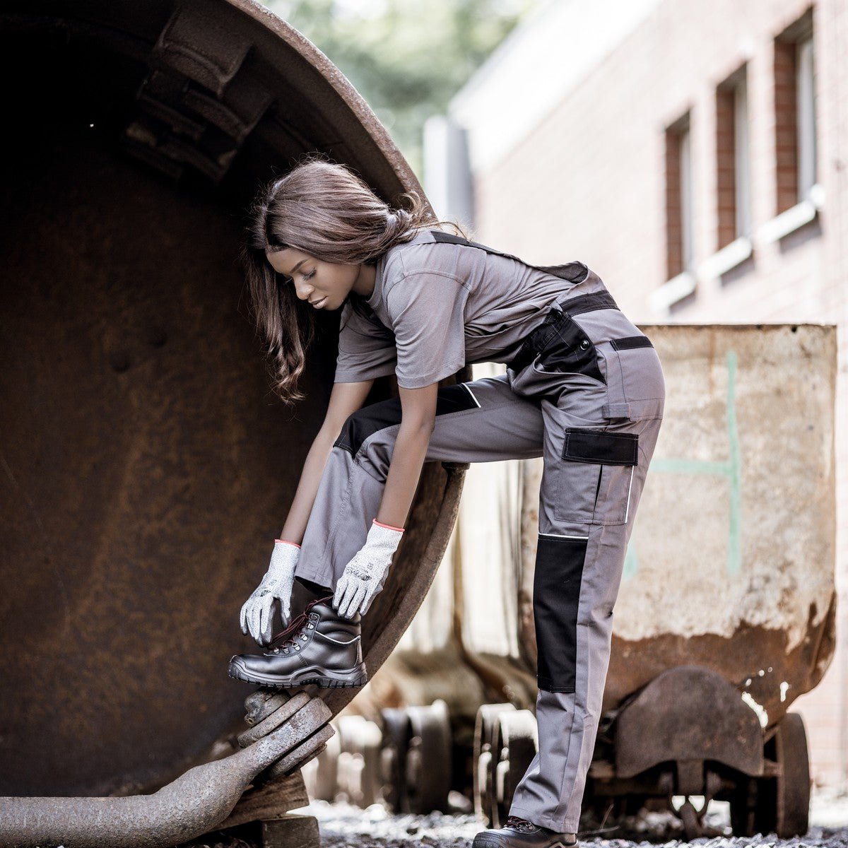 NITRAS MOTION TEX LIGHT, dungarees, γκρι / μαύρο