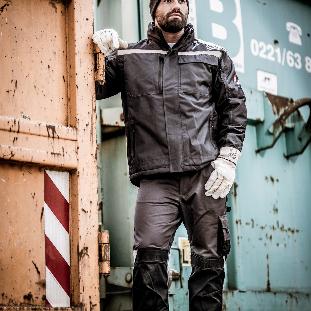 NITRAS MOTION TEX PLUS, παρκά, ανθρακί / μαύρο