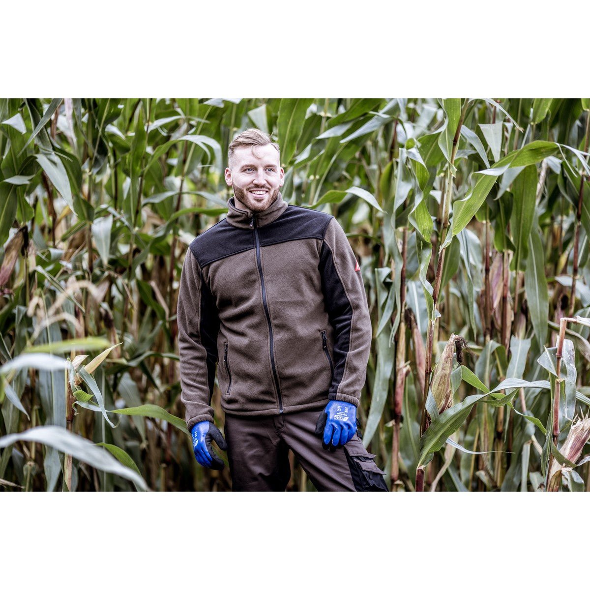 NITRAS MOTION TEX PLUS, φλις μπουφάν, καφέ / μαύρο