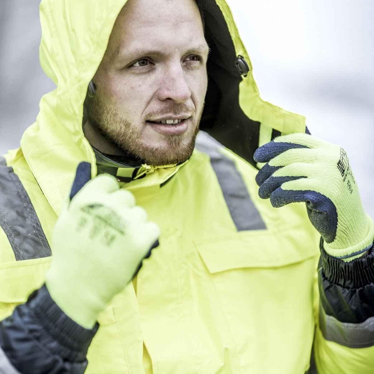 NITRAS αφαιρούμενη χειμερινή κουκούλα, κίτρινο νέον, πολυεστέρας OEKO-TEX: 100% | Συσκευασία (1 τεμάχιο)