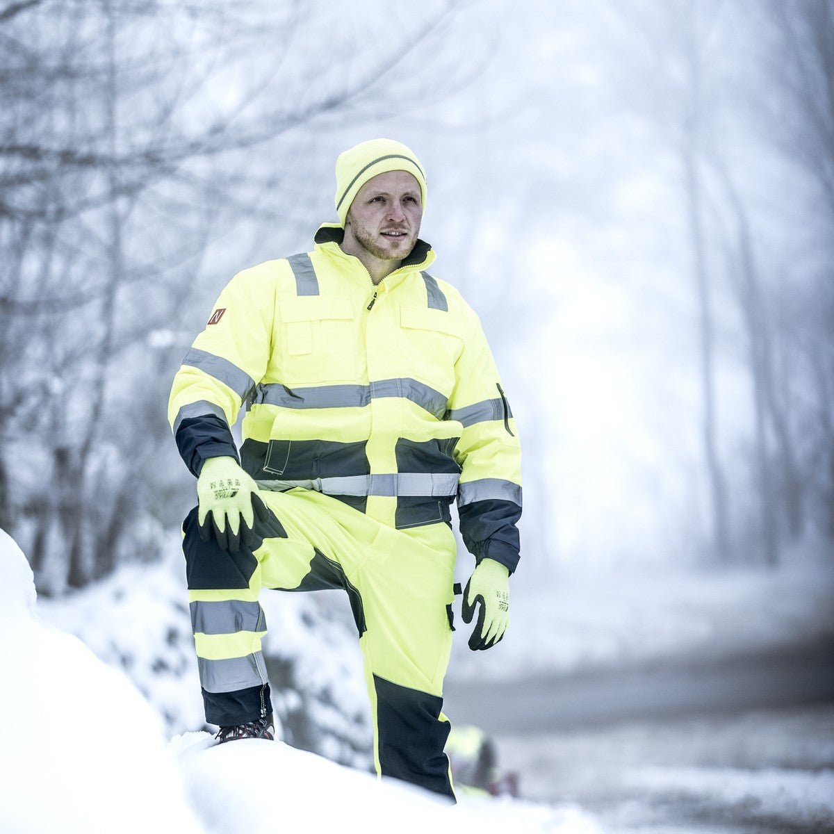 NITRAS MOTION TEX VIZ, σακάκι πιλότου υψηλής ορατότητας, κίτρινο νέον / μπλε ναυτικό