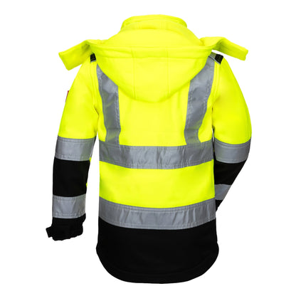 NITRAS MOTION TEX KIDS, σακάκι softshell υψηλής ορατότητας, νέον κίτρινο / μαύρο