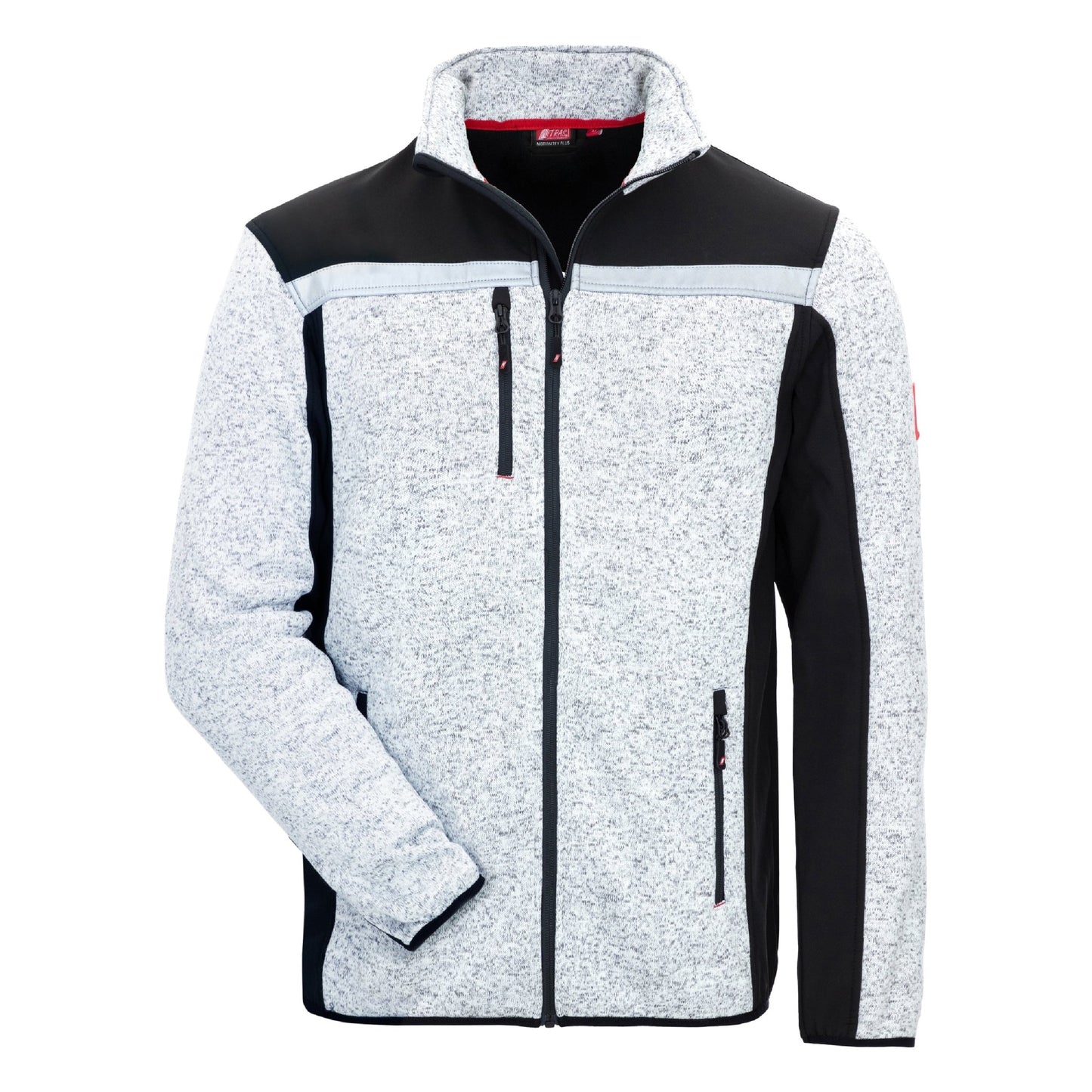 NITRAS MOTION TEX PLUS, πλεκτό σακάκι softshell, ανοιχτό γκρι / μαύρο