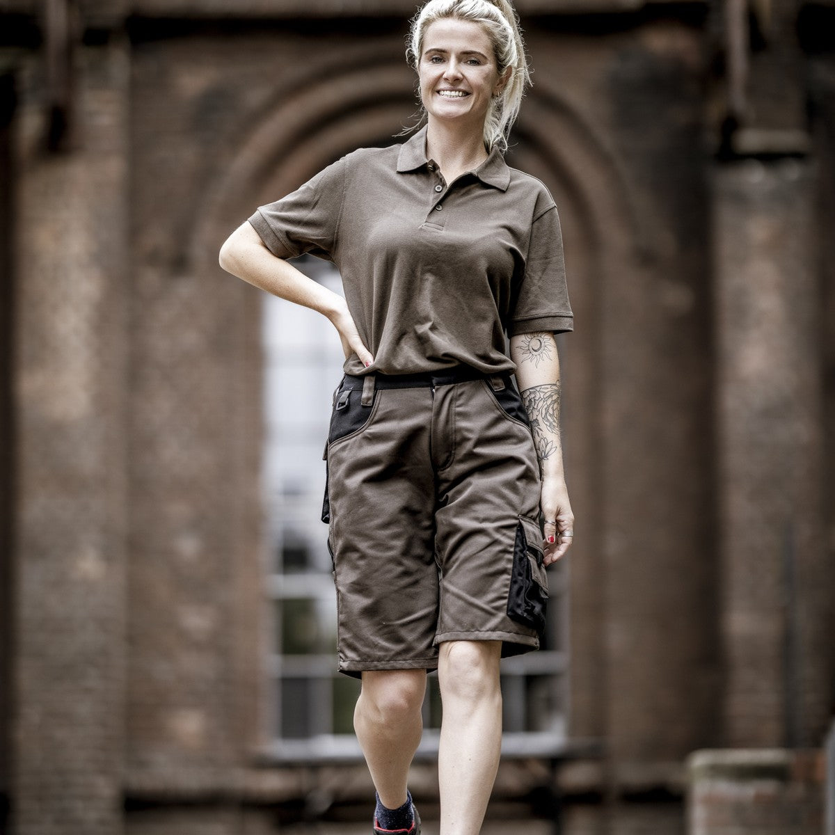 NITRAS MOTION TEX PLUS, παντελόνι εργασίας, κοντό, καφέ / μαύρο