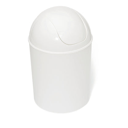 Ein Nölle Profi Brush Schwingdeckeleimer weiß der Marke Nölle Profi Brush Bürsten- & Pinseltechnik e.K. mit rundem Schwenkdeckel ist zur Abfallentsorgung vor schlichtem weißen Hintergrund abgebildet.