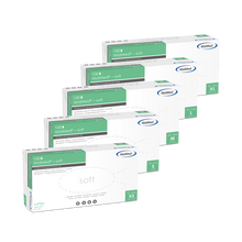 Εξεταστικά γάντια MaiMed-μαλακό λατέξ, μη αποστειρωμένα, σε σκόνη, 100 τεμάχια/κιβώτιο