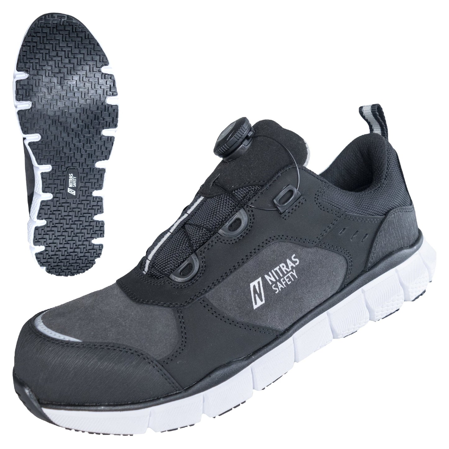 NITRAS SONIC STEP FIT, S3S FO HRO SC SR χαμηλά παπούτσια ασφαλείας, γκρι / μαύρο
