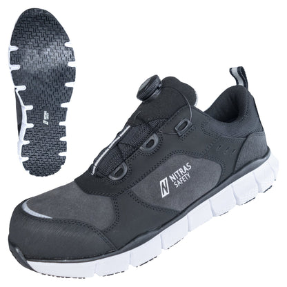 NITRAS SONIC STEP FIT, S3S FO HRO SC SR χαμηλά παπούτσια ασφαλείας, γκρι / μαύρο