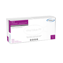MaiMed-βινυλίου μπλε PF, μη αποστειρωμένα γάντια βινυλίου χωρίς πούδρα 100 τεμάχια/κουτί