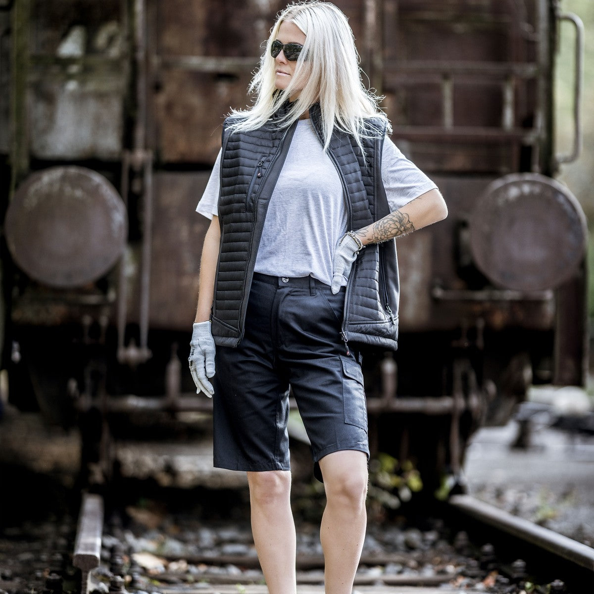 NITRAS MOTION TEX LIGHT, παντελόνι εργασίας, κοντό, μαύρο