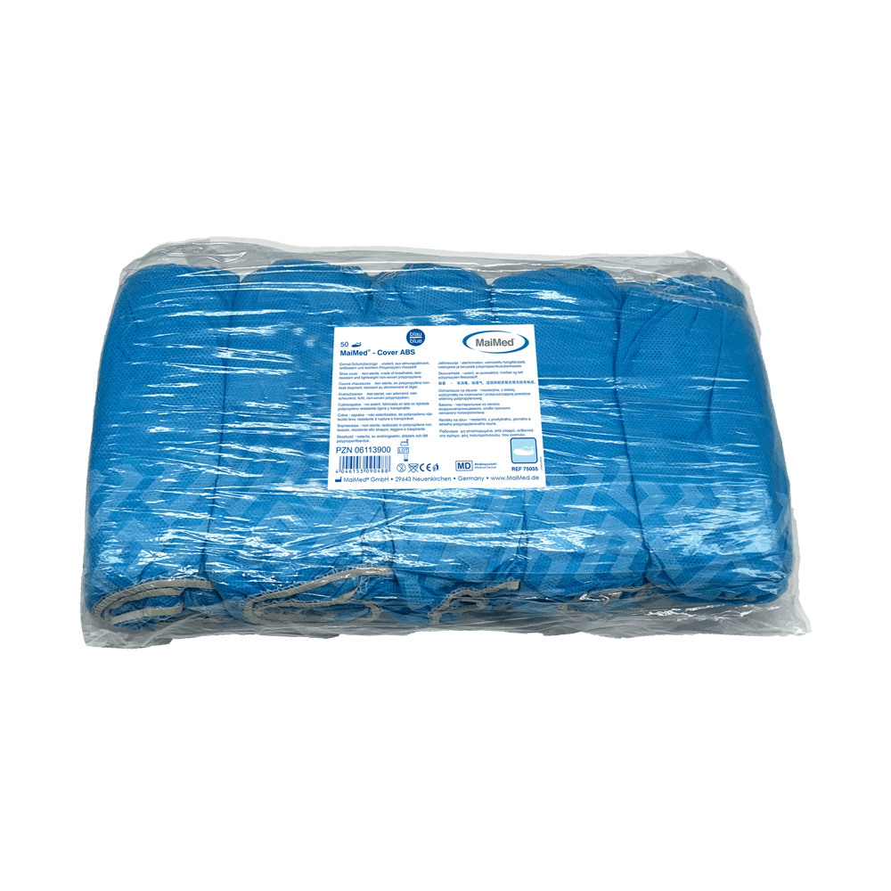 Καλύμματα παπουτσιών MaiMed-Cover ABS Καλύμματα παπουτσιών μιας χρήσης από PP, μπλε, 50 τεμάχια/συσκευασία. | Συσκευασία (50 τεμάχια)