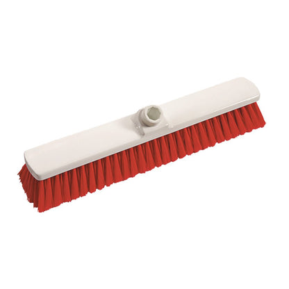 Η Innenbesen 400x60x50 mm weich από την Diversey Deutschland GmbH & Co. OHG διαθέτει μαλακές τρίχες, ένα κόκκινο-λευκό πλαστικό πόδι και μια κεντρική υποδοχή λαβής - ιδανική για τον σχολαστικό καθαρισμό εσωτερικών χώρων.
