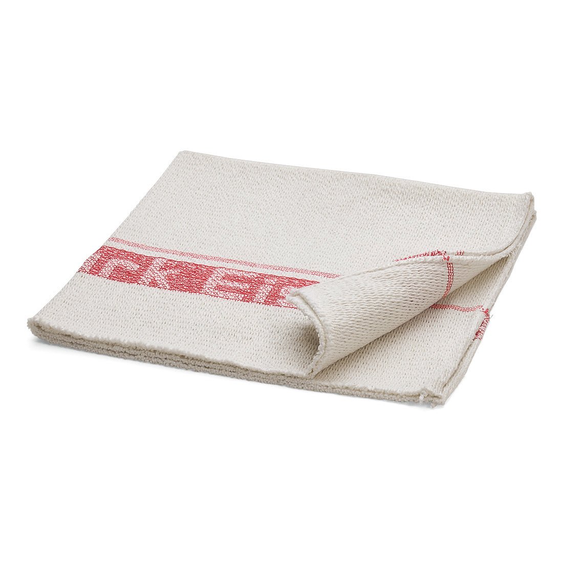 Ένας επαγγελματικός συλλέκτης βουρτσών Nölle, 70x60 εκ., από μείγμα βαμβακιού-συνθετικού με κόκκινη διακοσμητική λωρίδα στην άκρη, βρίσκεται διπλωμένος σε λευκό φόντο. Μια γωνία είναι ελαφρώς ανυψωμένη και δείχνει την κάτω πλευρά.