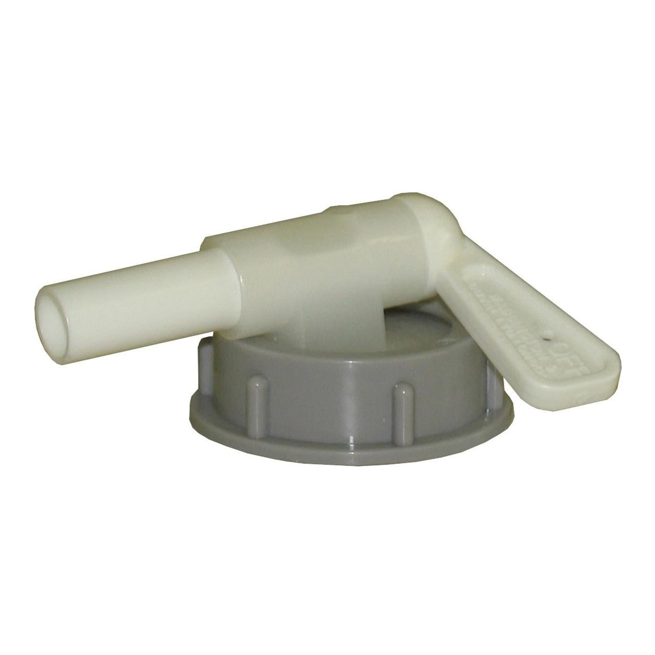 Η βαλβίδα εκροής της Diversey Deutschland GmbH & Co. OHG είναι ένα γκρι πλαστικό καπάκι με λευκή λαβή μοχλού, κατάλληλο για δοχεία 5 λίτρων για ασφαλή εκροή υγρών. Συσκευασία: 1 τεμάχιο.