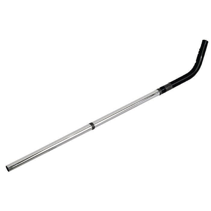 Die Diversey Deutschland GmbH & Co. OHG Saugstange 3-teilig 32mm vento 8/15 είναι μια ασημένια, ευθεία βελόνα αναρρόφησης με μαύρη, καμπύλη λαβή, απεικονισμένη σε λευκό φόντο. Συμβατή με συστήματα της σειράς Vento 32mm. Περιέχει ένα τεμάχιο ανά συσκευασία.