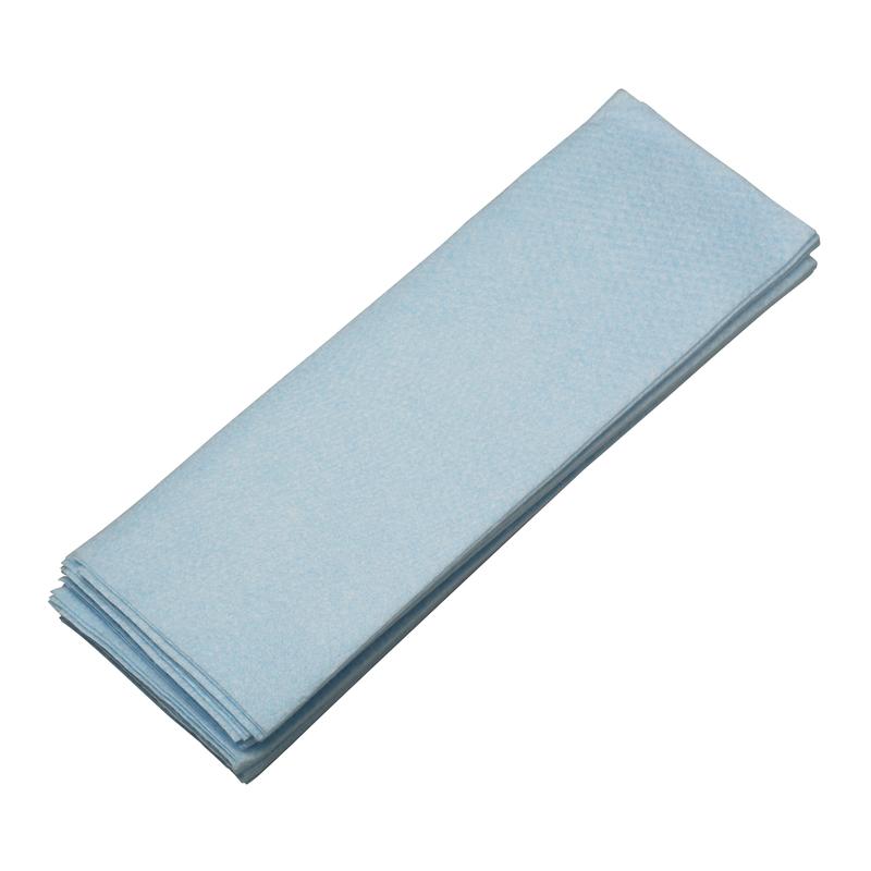 Σε λευκό φόντο απεικονίζεται ένα καθαρά διπλωμένο TASKI Versa μαντηλάκι μίας χρήσης της Diversey Deutschland GmbH & Co. OHG.