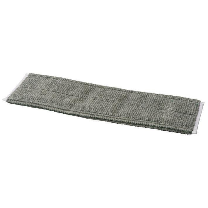 Ένα ορθογώνιο γκρι TASKI MicroEasy Scouring Mop HD Pad από τη Diversey Deutschland με υφασμάτινη υφή και λευκά περιθώρια για τον καθαρισμό δαπέδων με υψηλή πρόσφυση απεικονίζεται επίπεδα σε λευκό φόντο.