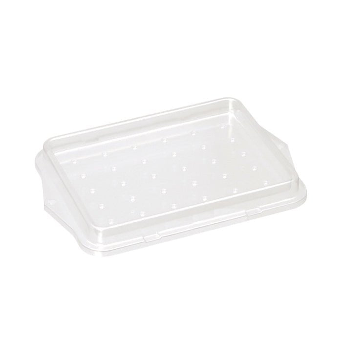 Το TASKI Vorbereitungssieb για Moppbox 25 cm από την Diversey Deutschland GmbH & Co. OHG (7517253) είναι ένα διαφανές, ορθογώνιο καπάκι με ανάγλυφες προεξοχές, κατάλληλο για το Moppbox 25, και είναι ιδανικό για τον επαγγελματικό καθαρισμό. Απεικονίζεται σε λευκό φόντο.