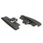Δύο μαύρα καπάκια Jonmaster UltraPlus L/R από πλαστικό της Diversey Deutschland GmbH & Co. OHG, χρησιμοποιούνται ως ανταλλακτικά καπάκια για τη βάση σφουγγαρίστρας UltraPlus, απεικονίζονται με στρογγυλεμένες άκρες και μηχανισμούς κλειδώματος σε λευκό φόντο (2 συσκευασίες/κουτί).