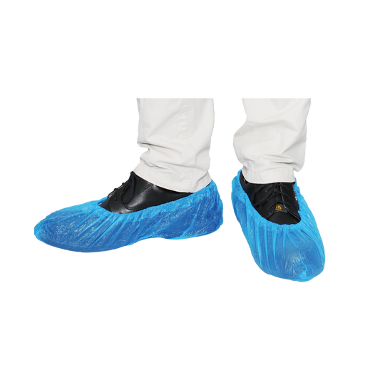 Καλύμματα παπουτσιών MaiMed-Cover CPE Καλύμματα παπουτσιών μιας χρήσης από CPE, μπλε, 100 τεμάχια/συσκευασία. | Συσκευασία (100 τεμάχια)