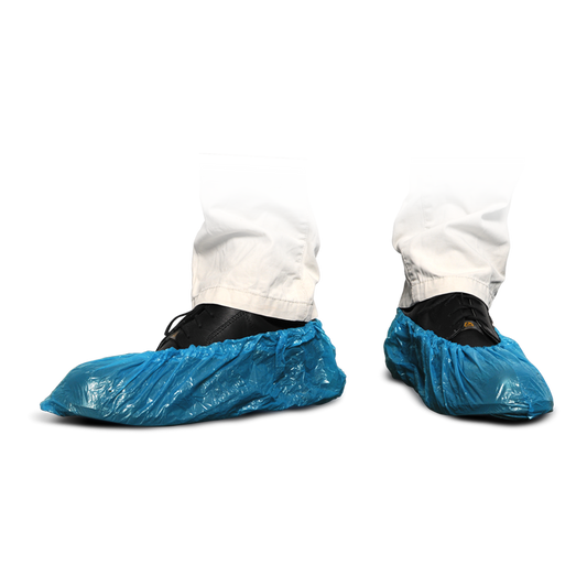 Καλύμματα παπουτσιών MaiMed-Cover PE Καλύμματα παπουτσιών μιας χρήσης από PE, μπλε, 100 τεμάχια/συσκευασία. | Συσκευασία (100 τεμάχια)