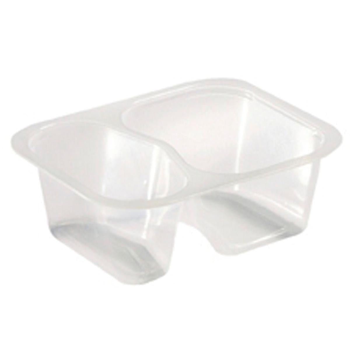 Το PP-Schälchen 2 Transparent PP 138x114x53 της Duni GmbH είναι ένα διαφανές, διπλό δοχείο τροφίμων, ιδανικό για το διαχωρισμό σνακ ή τροφίμων. Διατίθεται σε συσκευασίες των 480 τεμαχίων.