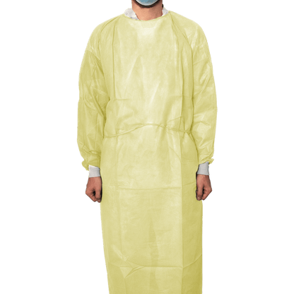 MaiMed-Coat ViruGuard, προστατευτικό φόρεμα από fleece, κίτρινες μανσέτες BW, 140x140cm, 10 τεμάχια/συσκευασία Σειρά: Protect | Συσκευασία (10 τεμάχια)